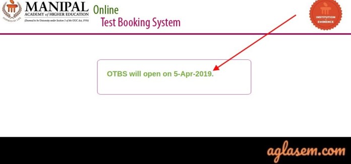 Mu OET 2019 Slot Booking at Manipal OTBS