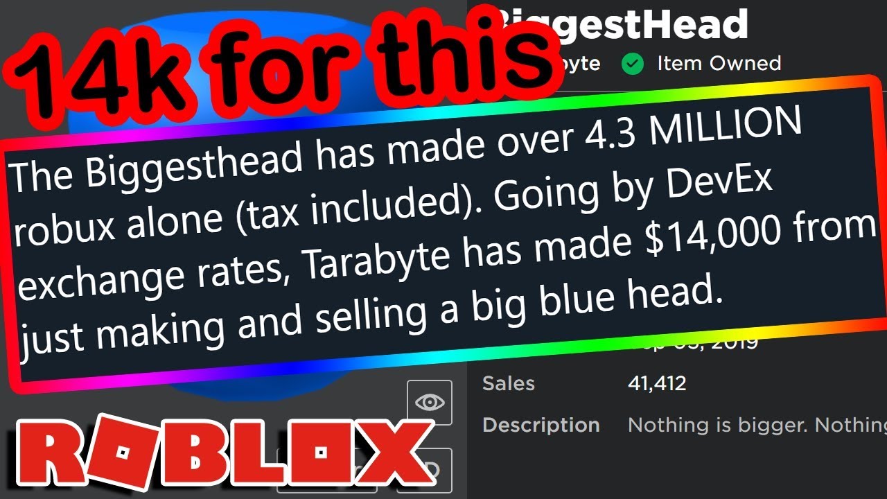 A Ugc Creator On Roblox Made 14 000 Dollars From Recoloring Bighead Forums - roblox devex forum